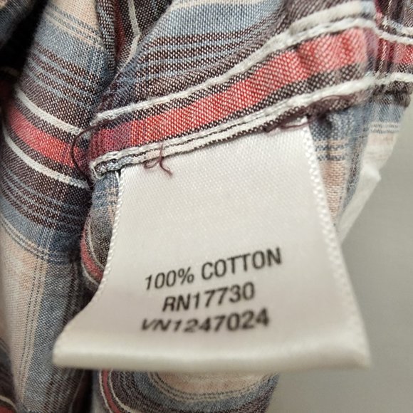 Converse One Star Flannel Shirt Mens Medium Red Black Button Up Long Sleeve - Picture 6 of 8